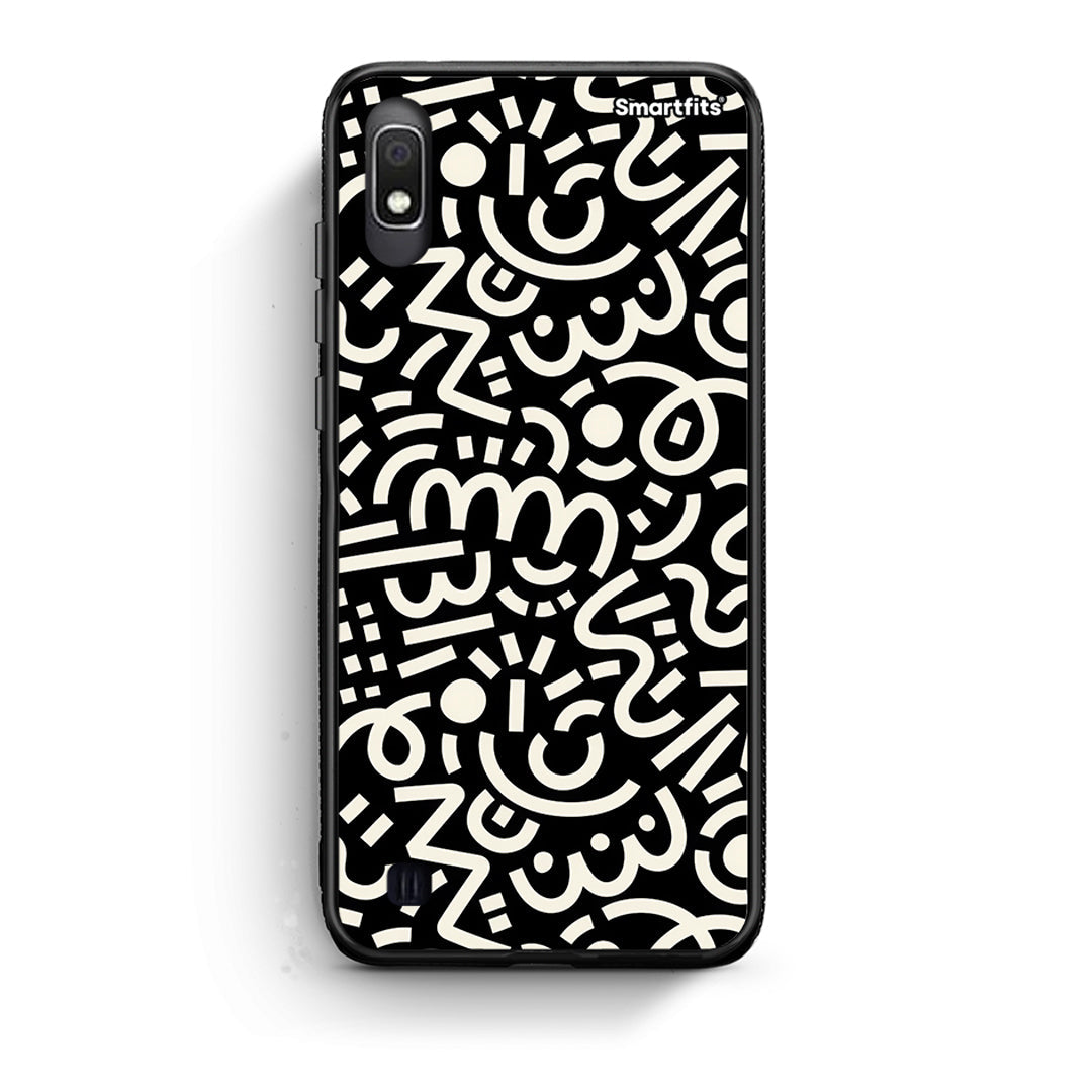 Samsung A10 Doodle Art Θήκη από τη Smartfits με σχέδιο στο πίσω μέρος και μαύρο περίβλημα | Smartphone case with colorful back and black bezels by Smartfits