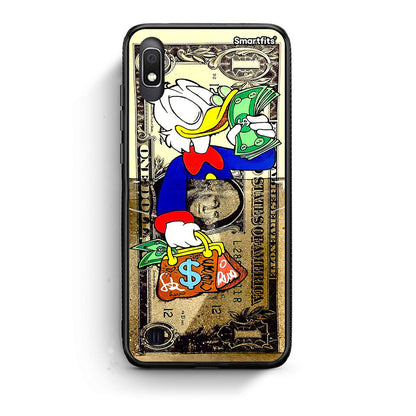 Samsung A10 Duck Money Θήκη από τη Smartfits με σχέδιο στο πίσω μέρος και μαύρο περίβλημα | Smartphone case with colorful back and black bezels by Smartfits