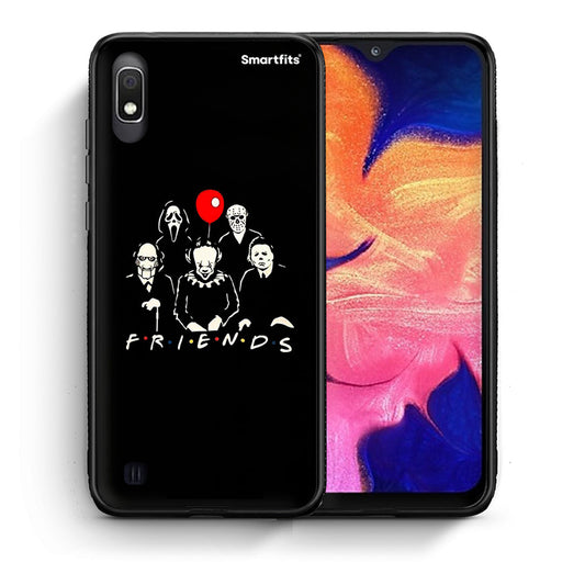 Θήκη Samsung A10 Halloween Friends από τη Smartfits με σχέδιο στο πίσω μέρος και μαύρο περίβλημα | Samsung A10 Halloween Friends case with colorful back and black bezels