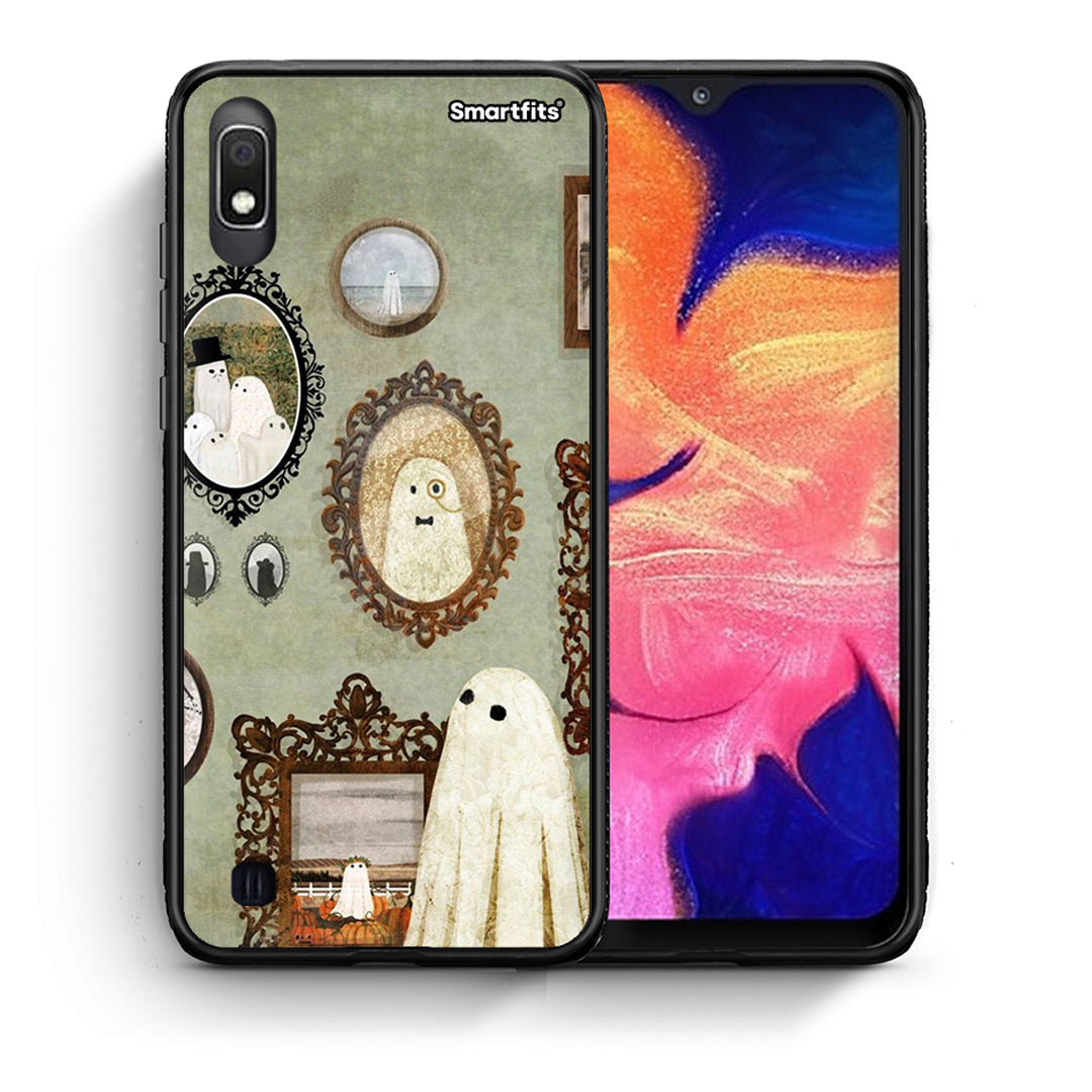 Θήκη Samsung A10 Halloween Ghost Season από τη Smartfits με σχέδιο στο πίσω μέρος και μαύρο περίβλημα | Samsung A10 Halloween Ghost Season case with colorful back and black bezels