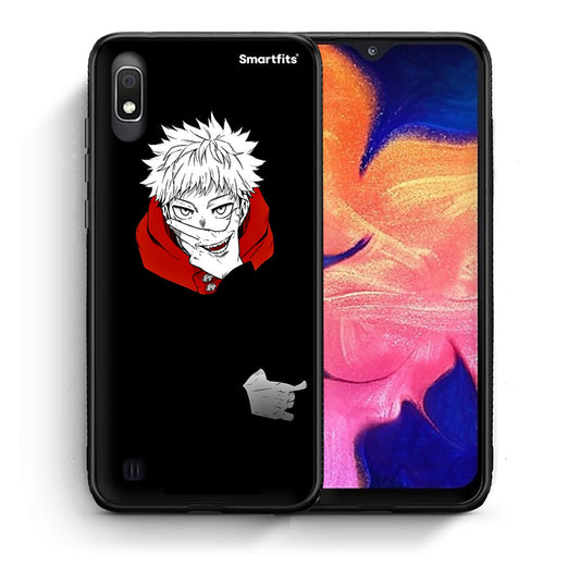 Θήκη Samsung A10 Itadori Anime από τη Smartfits με σχέδιο στο πίσω μέρος και μαύρο περίβλημα | Samsung A10 Itadori Anime case with colorful back and black bezels