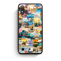 Thumbnail for Samsung A10 Live To Travel θήκη από τη Smartfits με σχέδιο στο πίσω μέρος και μαύρο περίβλημα | Smartphone case with colorful back and black bezels by Smartfits