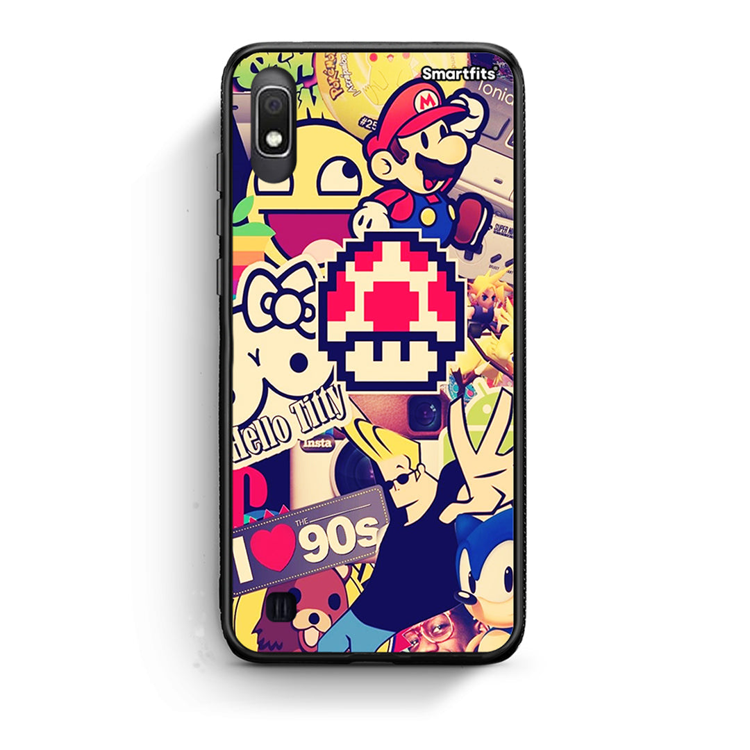 Samsung A10 Love The 90s θήκη από τη Smartfits με σχέδιο στο πίσω μέρος και μαύρο περίβλημα | Smartphone case with colorful back and black bezels by Smartfits
