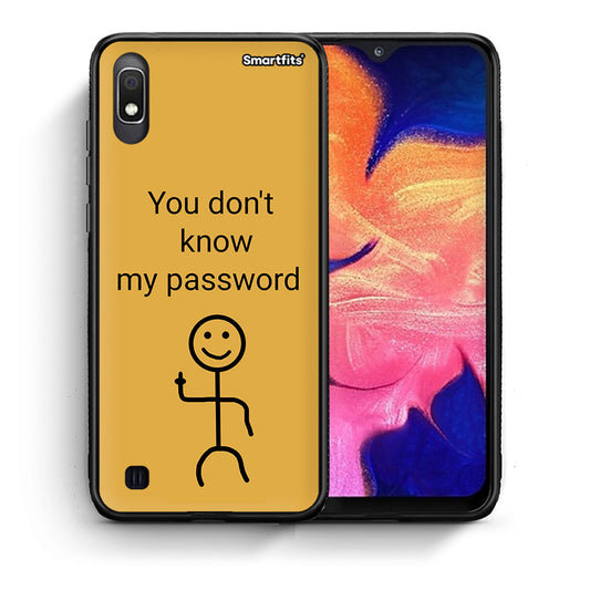 Θήκη Samsung A10 My Password από τη Smartfits με σχέδιο στο πίσω μέρος και μαύρο περίβλημα | Samsung A10 My Password case with colorful back and black bezels