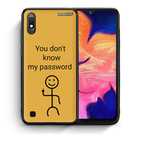 Thumbnail for Θήκη Samsung A10 My Password από τη Smartfits με σχέδιο στο πίσω μέρος και μαύρο περίβλημα | Samsung A10 My Password case with colorful back and black bezels