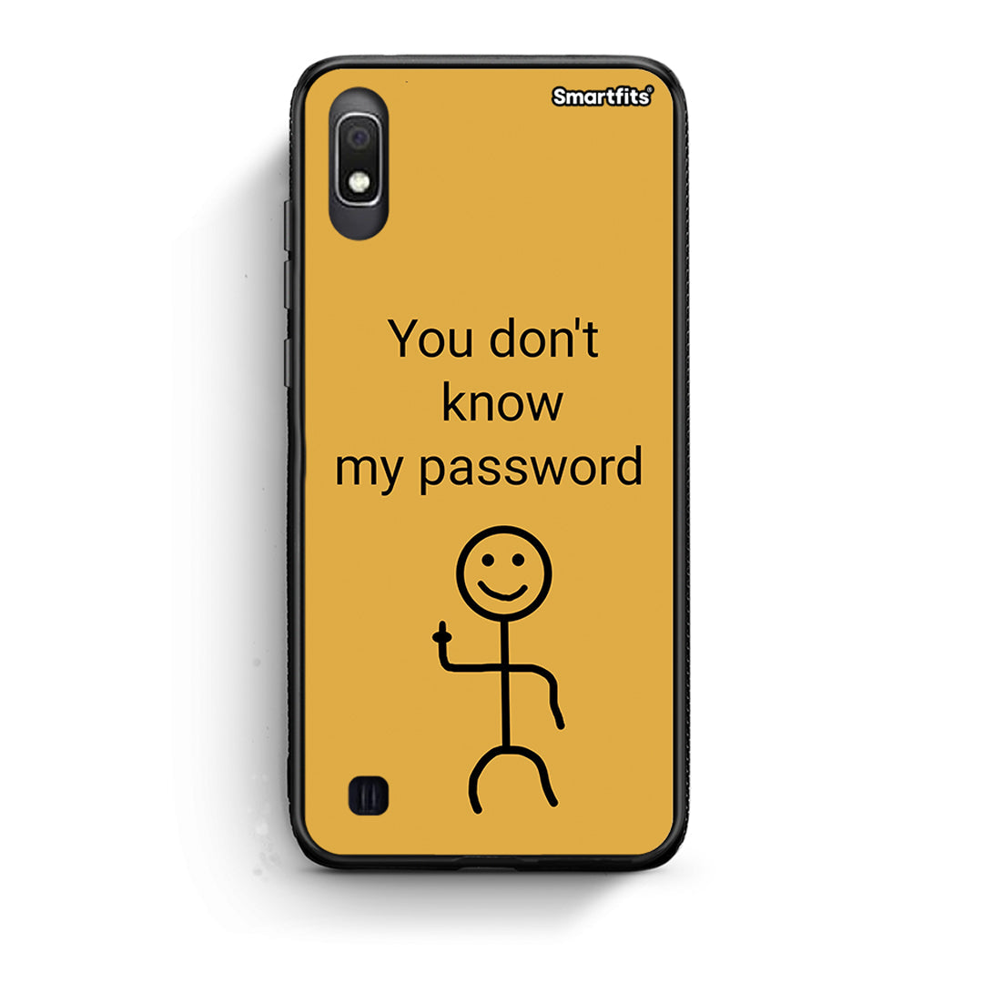Samsung A10 My Password Θήκη από τη Smartfits με σχέδιο στο πίσω μέρος και μαύρο περίβλημα | Smartphone case with colorful back and black bezels by Smartfits