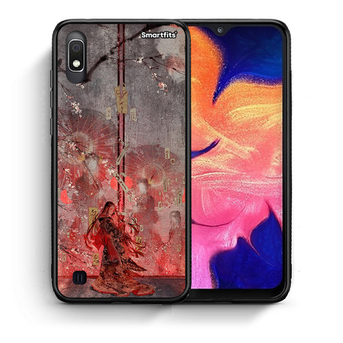 Θήκη Samsung A10 Nezuko Kamado από τη Smartfits με σχέδιο στο πίσω μέρος και μαύρο περίβλημα | Samsung A10 Nezuko Kamado case with colorful back and black bezels