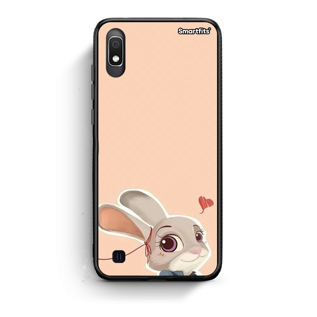 Samsung A10 Nick Wilde And Judy Hopps Love 2 θήκη από τη Smartfits με σχέδιο στο πίσω μέρος και μαύρο περίβλημα | Smartphone case with colorful back and black bezels by Smartfits