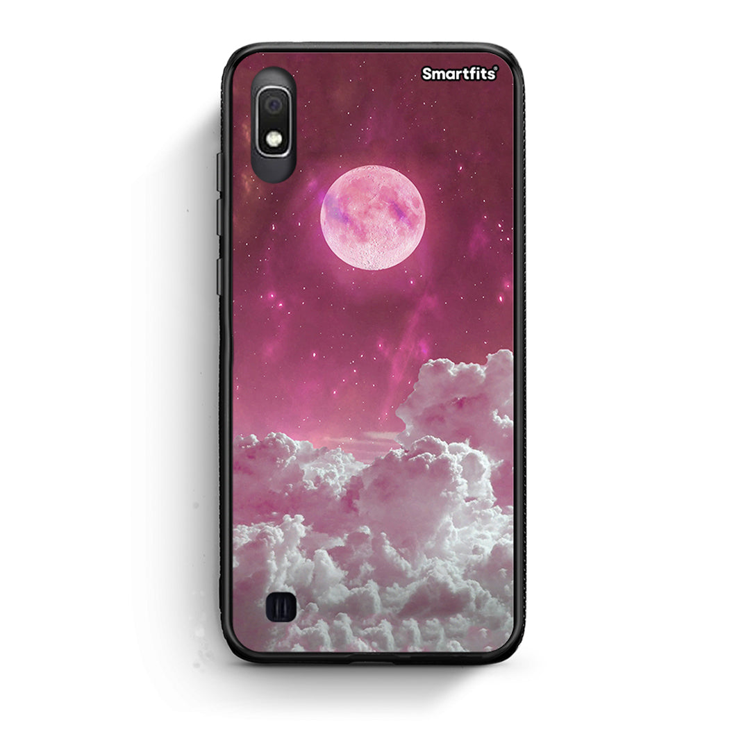 Samsung A10 Pink Moon Θήκη από τη Smartfits με σχέδιο στο πίσω μέρος και μαύρο περίβλημα | Smartphone case with colorful back and black bezels by Smartfits