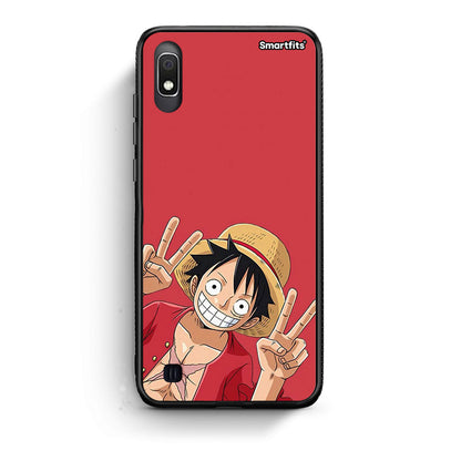 Samsung A10 Pirate Luffy Θήκη από τη Smartfits με σχέδιο στο πίσω μέρος και μαύρο περίβλημα | Smartphone case with colorful back and black bezels by Smartfits