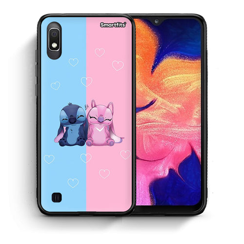Θήκη Samsung A10 Stitch And Angel από τη Smartfits με σχέδιο στο πίσω μέρος και μαύρο περίβλημα | Samsung A10 Stitch And Angel case with colorful back and black bezels