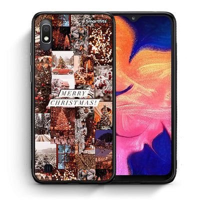 Θήκη Samsung A10 Xmas Collage από τη Smartfits με σχέδιο στο πίσω μέρος και μαύρο περίβλημα | Samsung A10 Xmas Collage case with colorful back and black bezels
