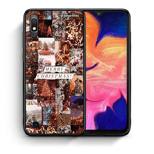 Θήκη Samsung A10 Xmas Collage από τη Smartfits με σχέδιο στο πίσω μέρος και μαύρο περίβλημα | Samsung A10 Xmas Collage case with colorful back and black bezels
