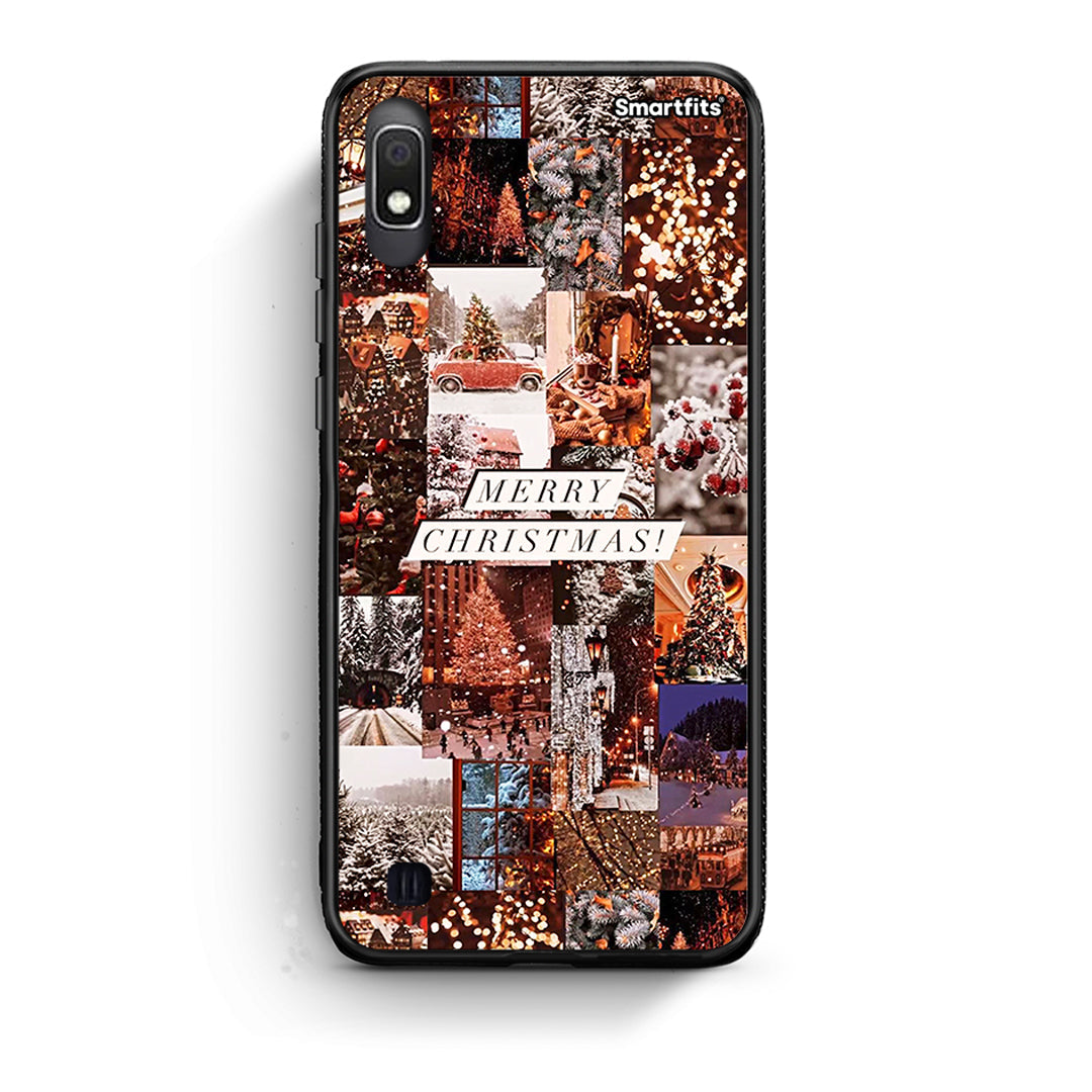 Samsung A10 Xmas Collage θήκη από τη Smartfits με σχέδιο στο πίσω μέρος και μαύρο περίβλημα | Smartphone case with colorful back and black bezels by Smartfits