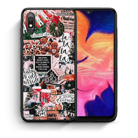 Θήκη Samsung A10 Xmas Habbits από τη Smartfits με σχέδιο στο πίσω μέρος και μαύρο περίβλημα | Samsung A10 Xmas Habbits case with colorful back and black bezels