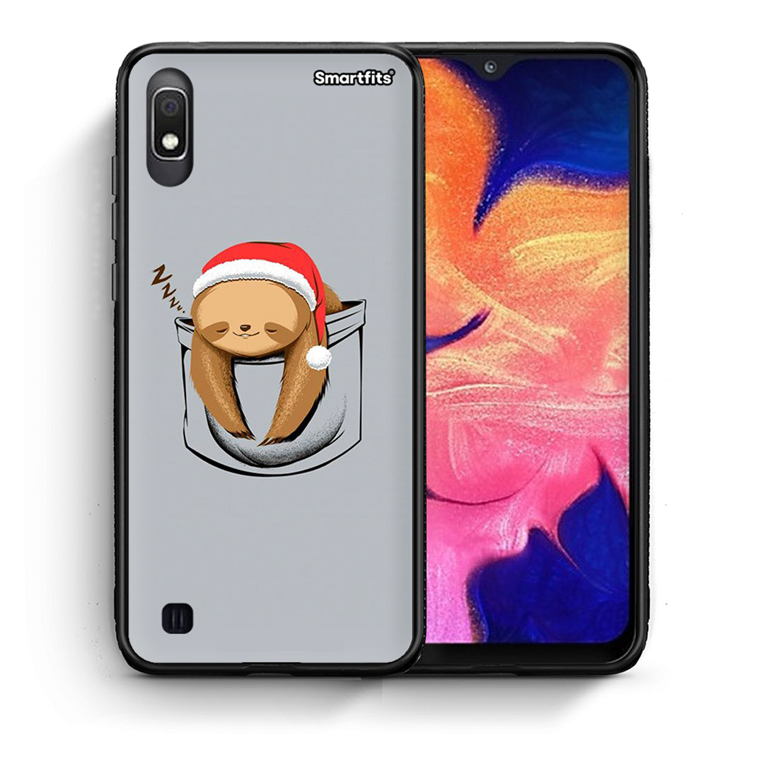 Θήκη Samsung A10 Xmas Zzzz από τη Smartfits με σχέδιο στο πίσω μέρος και μαύρο περίβλημα | Samsung A10 Xmas Zzzz case with colorful back and black bezels