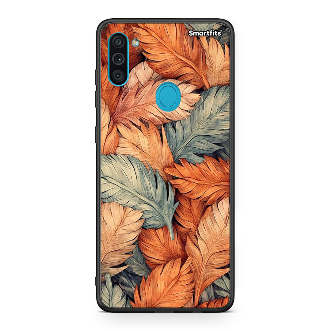 Samsung A11 / M11 Autumn Leaves Θήκη από τη Smartfits με σχέδιο στο πίσω μέρος και μαύρο περίβλημα | Smartphone case with colorful back and black bezels by Smartfits