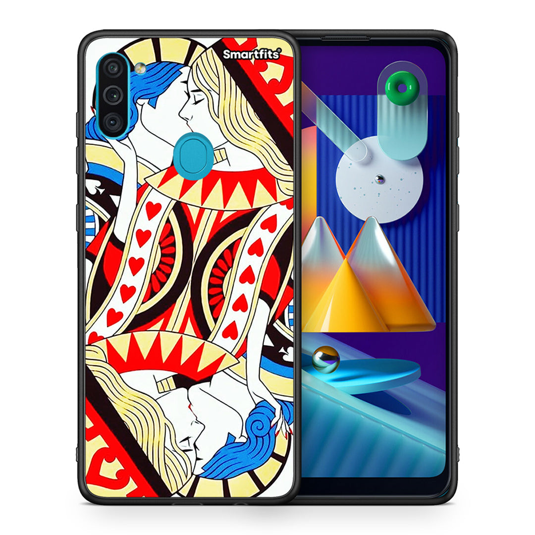Θήκη Samsung A11/M11 Card Love από τη Smartfits με σχέδιο στο πίσω μέρος και μαύρο περίβλημα | Samsung A11/M11 Card Love case with colorful back and black bezels