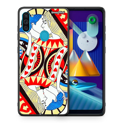 Θήκη Samsung A11/M11 Card Love από τη Smartfits με σχέδιο στο πίσω μέρος και μαύρο περίβλημα | Samsung A11/M11 Card Love case with colorful back and black bezels