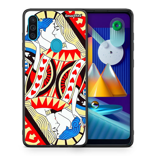 Θήκη Samsung A11/M11 Card Love από τη Smartfits με σχέδιο στο πίσω μέρος και μαύρο περίβλημα | Samsung A11/M11 Card Love case with colorful back and black bezels