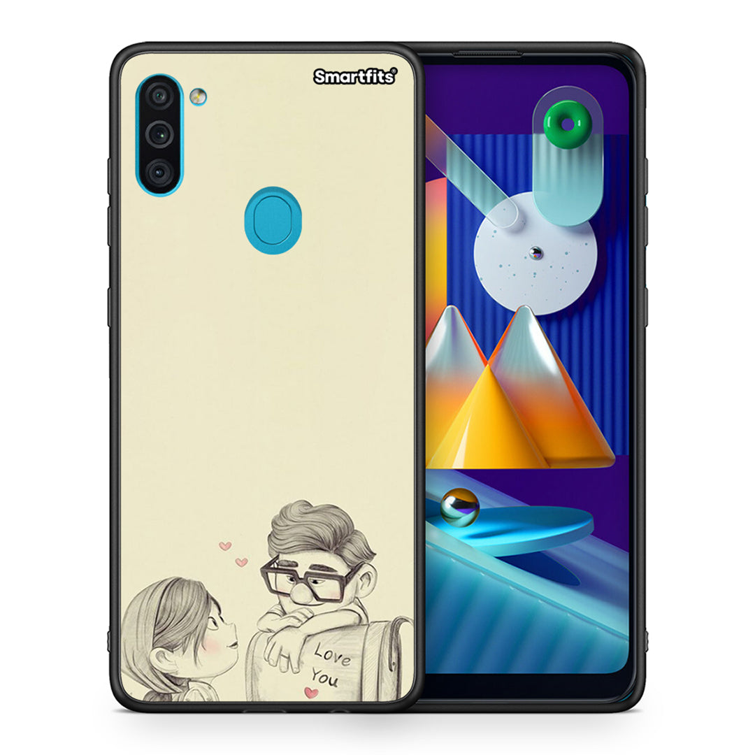 Θήκη Samsung A11/M11 Carl And Ellie από τη Smartfits με σχέδιο στο πίσω μέρος και μαύρο περίβλημα | Samsung A11/M11 Carl And Ellie case with colorful back and black bezels