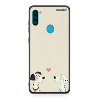 Thumbnail for Samsung A11/M11 Dalmatians Love θήκη από τη Smartfits με σχέδιο στο πίσω μέρος και μαύρο περίβλημα | Smartphone case with colorful back and black bezels by Smartfits