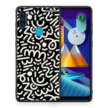 Θήκη Samsung A11 / M11 Doodle Art από τη Smartfits με σχέδιο στο πίσω μέρος και μαύρο περίβλημα | Samsung A11 / M11 Doodle Art case with colorful back and black bezels