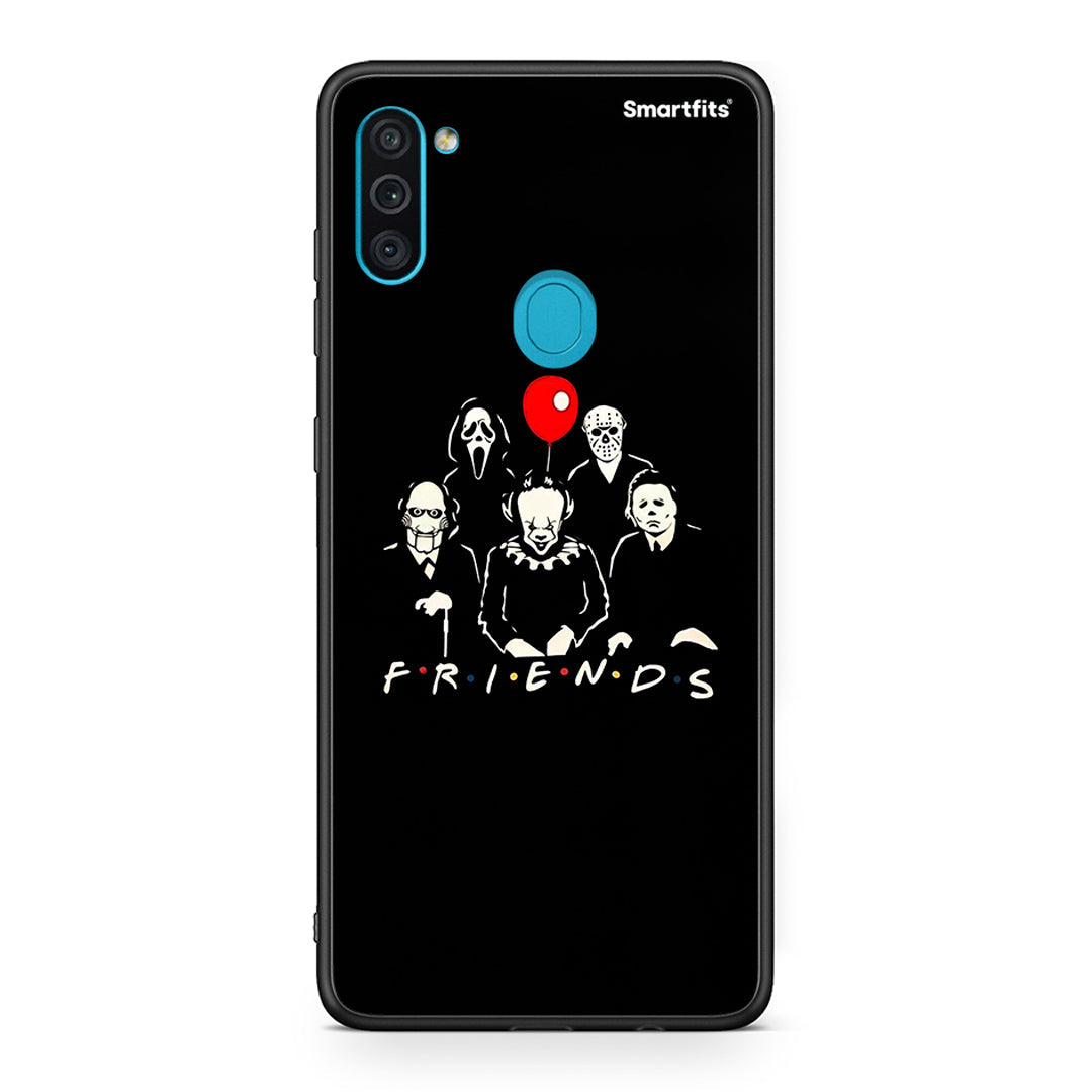 Samsung A11 / M11 Halloween Friends Θήκη από τη Smartfits με σχέδιο στο πίσω μέρος και μαύρο περίβλημα | Smartphone case with colorful back and black bezels by Smartfits