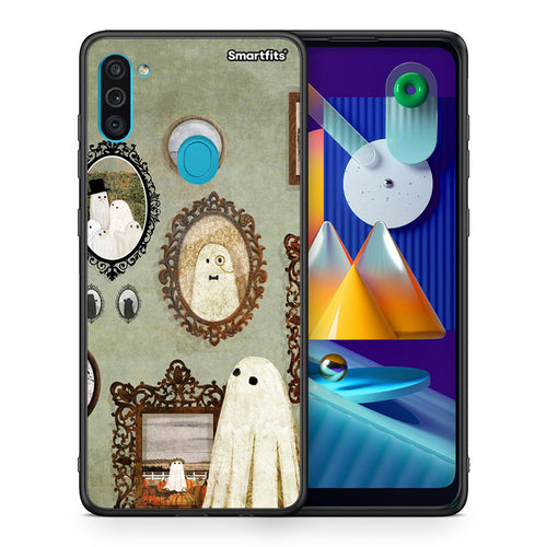 Θήκη Samsung A11 / M11 Halloween Ghost Season από τη Smartfits με σχέδιο στο πίσω μέρος και μαύρο περίβλημα | Samsung A11 / M11 Halloween Ghost Season case with colorful back and black bezels