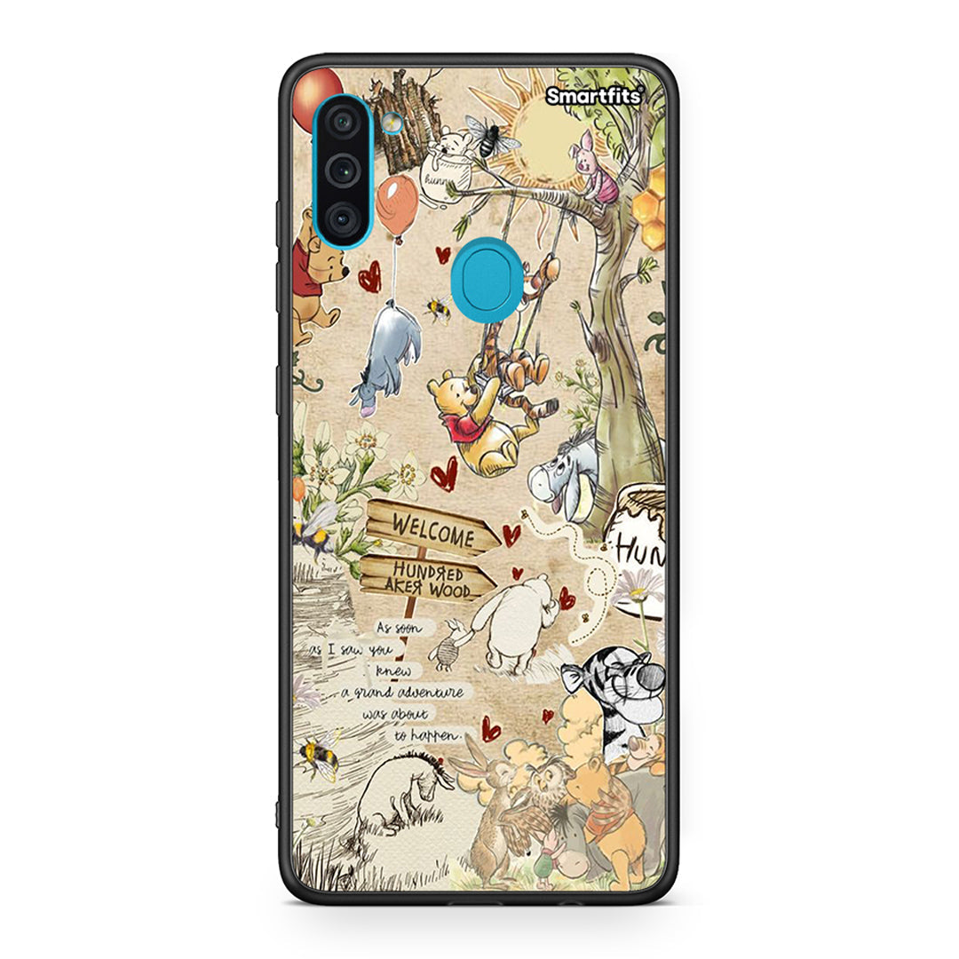 Samsung A11/M11 Happy Friends θήκη από τη Smartfits με σχέδιο στο πίσω μέρος και μαύρο περίβλημα | Smartphone case with colorful back and black bezels by Smartfits