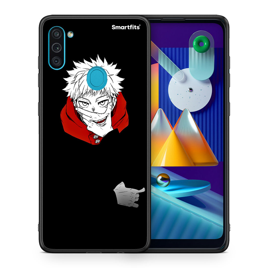 Θήκη Samsung A11/M11 Itadori Anime από τη Smartfits με σχέδιο στο πίσω μέρος και μαύρο περίβλημα | Samsung A11/M11 Itadori Anime case with colorful back and black bezels