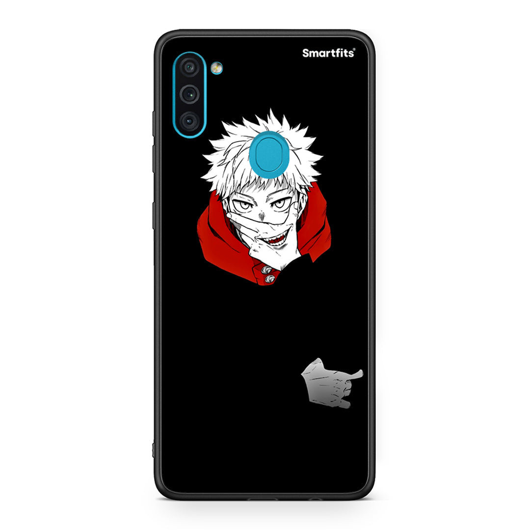 Samsung A11/M11 Itadori Anime θήκη από τη Smartfits με σχέδιο στο πίσω μέρος και μαύρο περίβλημα | Smartphone case with colorful back and black bezels by Smartfits
