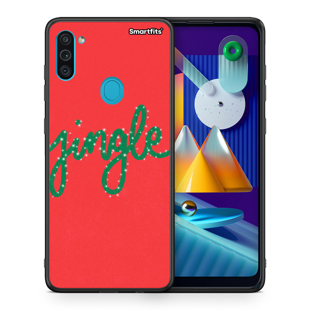 Θήκη Samsung A11/M11 Jingle Xmas από τη Smartfits με σχέδιο στο πίσω μέρος και μαύρο περίβλημα | Samsung A11/M11 Jingle Xmas case with colorful back and black bezels
