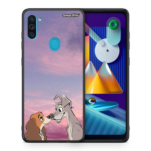 Θήκη Samsung A11/M11 Lady And Tramp από τη Smartfits με σχέδιο στο πίσω μέρος και μαύρο περίβλημα | Samsung A11/M11 Lady And Tramp case with colorful back and black bezels