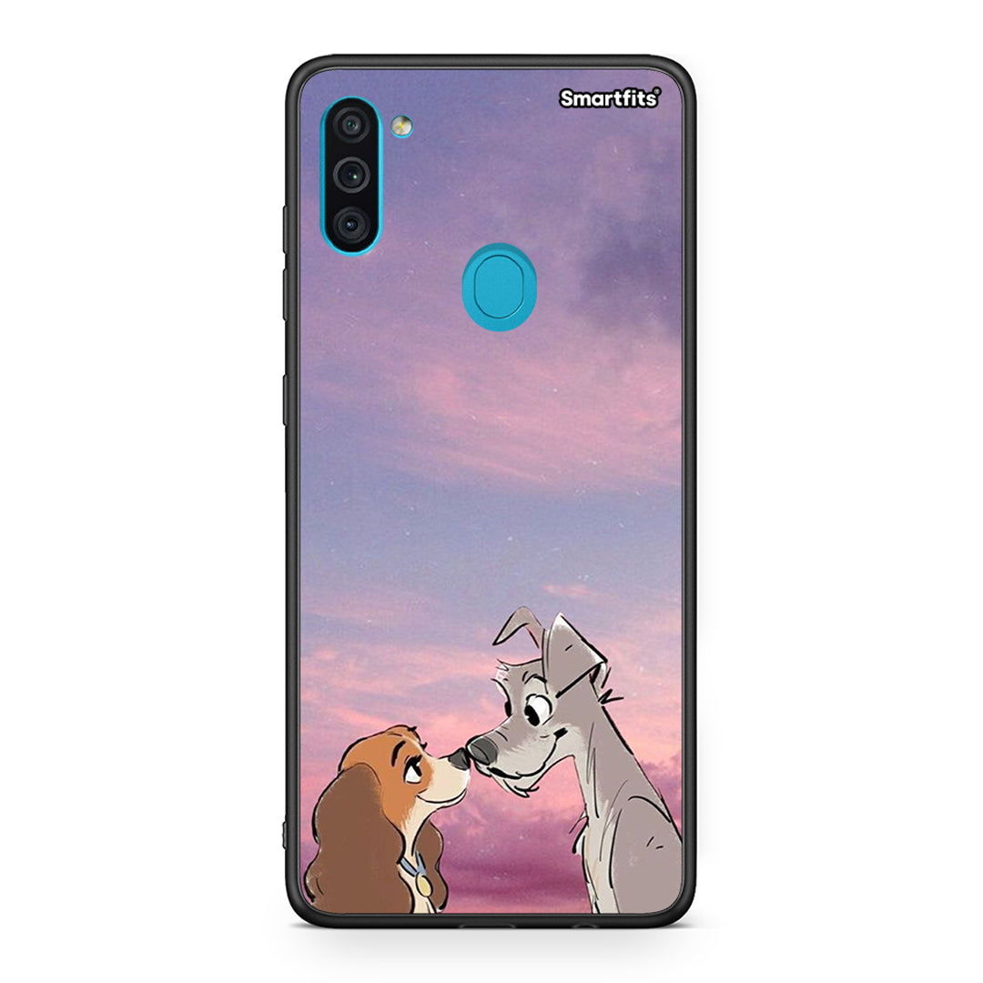 Samsung A11/M11 Lady And Tramp θήκη από τη Smartfits με σχέδιο στο πίσω μέρος και μαύρο περίβλημα | Smartphone case with colorful back and black bezels by Smartfits