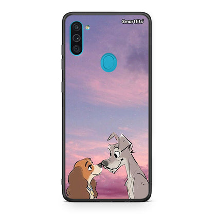Samsung A11/M11 Lady And Tramp θήκη από τη Smartfits με σχέδιο στο πίσω μέρος και μαύρο περίβλημα | Smartphone case with colorful back and black bezels by Smartfits
