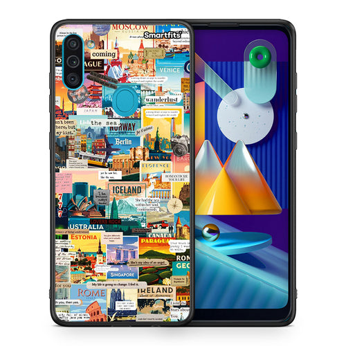 Θήκη Samsung A11/M11 Live To Travel από τη Smartfits με σχέδιο στο πίσω μέρος και μαύρο περίβλημα | Samsung A11/M11 Live To Travel case with colorful back and black bezels