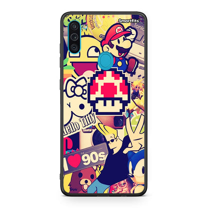 Samsung A11/M11 Love The 90s θήκη από τη Smartfits με σχέδιο στο πίσω μέρος και μαύρο περίβλημα | Smartphone case with colorful back and black bezels by Smartfits