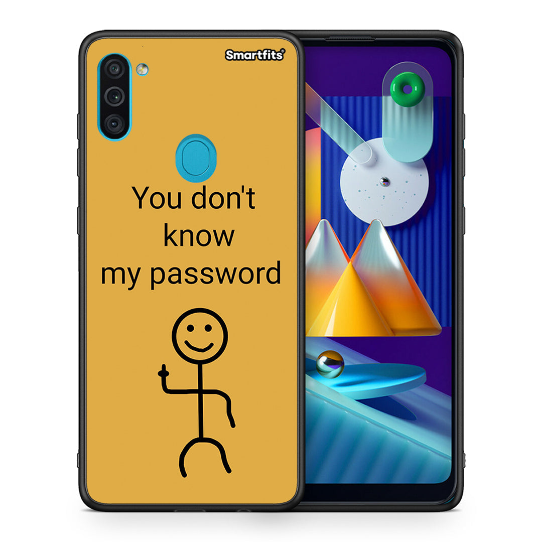 Θήκη Samsung A11 / M11 My Password από τη Smartfits με σχέδιο στο πίσω μέρος και μαύρο περίβλημα | Samsung A11 / M11 My Password case with colorful back and black bezels