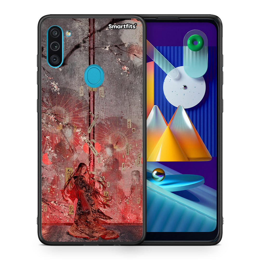 Θήκη Samsung A11/M11 Nezuko Kamado από τη Smartfits με σχέδιο στο πίσω μέρος και μαύρο περίβλημα | Samsung A11/M11 Nezuko Kamado case with colorful back and black bezels