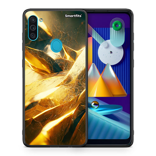 Θήκη Samsung A11/M11 Real Gold από τη Smartfits με σχέδιο στο πίσω μέρος και μαύρο περίβλημα | Samsung A11/M11 Real Gold case with colorful back and black bezels