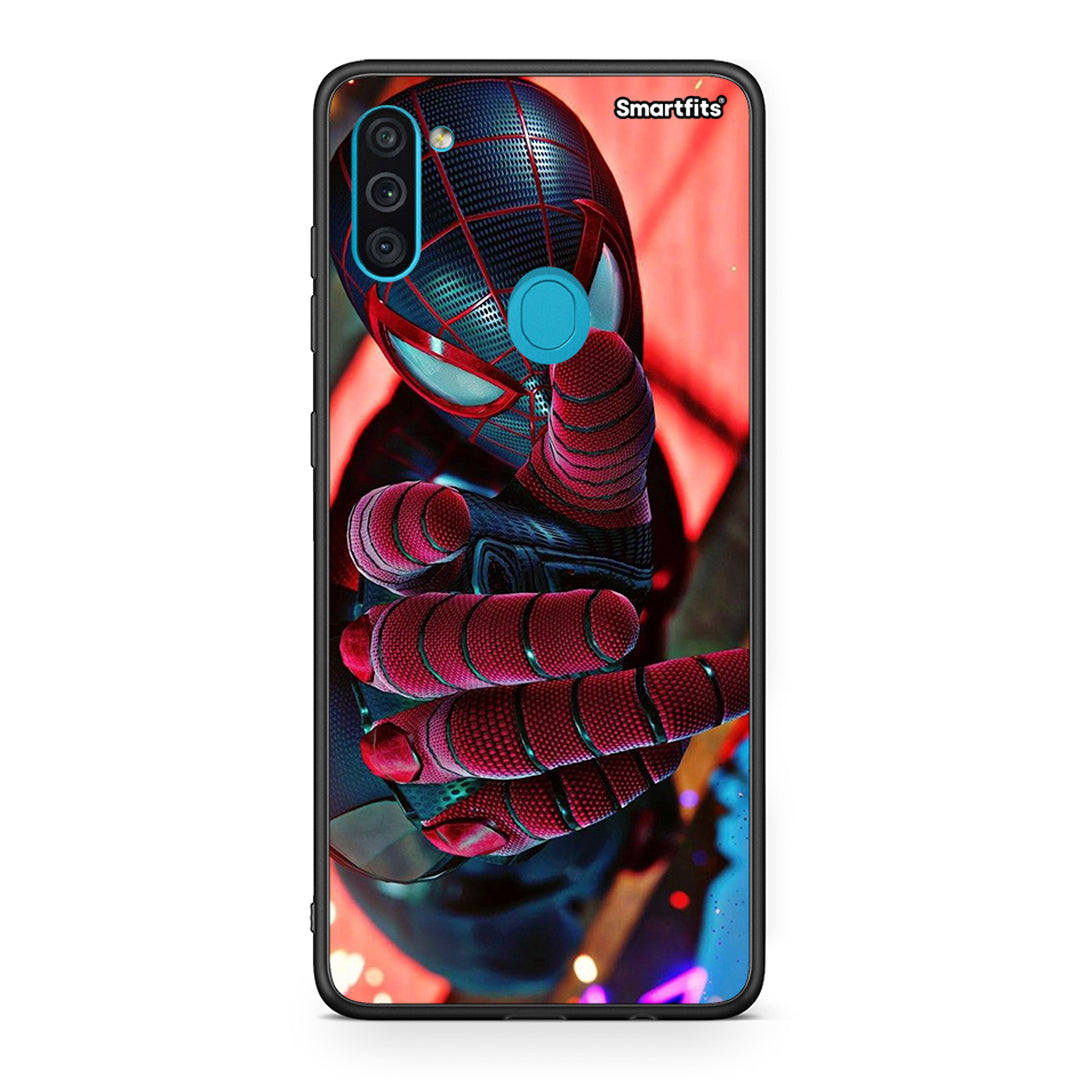 Samsung A11 / M11 Spider Hand Θήκη από τη Smartfits με σχέδιο στο πίσω μέρος και μαύρο περίβλημα | Smartphone case with colorful back and black bezels by Smartfits