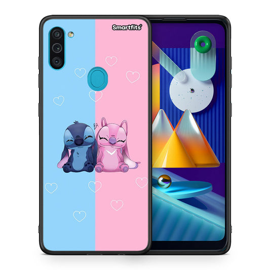 Θήκη Samsung A11/M11 Stitch And Angel από τη Smartfits με σχέδιο στο πίσω μέρος και μαύρο περίβλημα | Samsung A11/M11 Stitch And Angel case with colorful back and black bezels