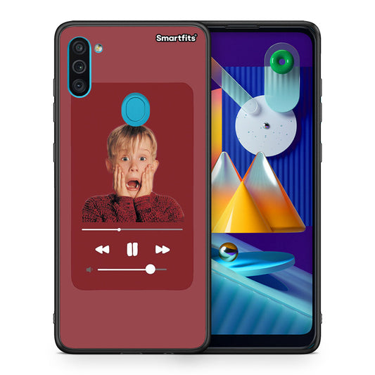 Θήκη Samsung A11/M11 Xmas Alone Music από τη Smartfits με σχέδιο στο πίσω μέρος και μαύρο περίβλημα | Samsung A11/M11 Xmas Alone Music case with colorful back and black bezels