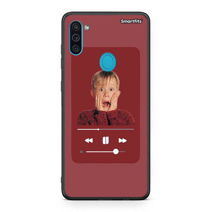 Samsung A11/M11 Xmas Alone Music θήκη από τη Smartfits με σχέδιο στο πίσω μέρος και μαύρο περίβλημα | Smartphone case with colorful back and black bezels by Smartfits
