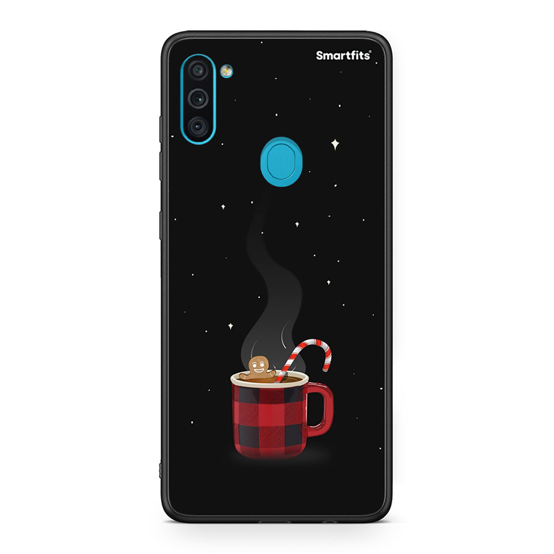 Samsung A11/M11 Xmas Bathing θήκη από τη Smartfits με σχέδιο στο πίσω μέρος και μαύρο περίβλημα | Smartphone case with colorful back and black bezels by Smartfits
