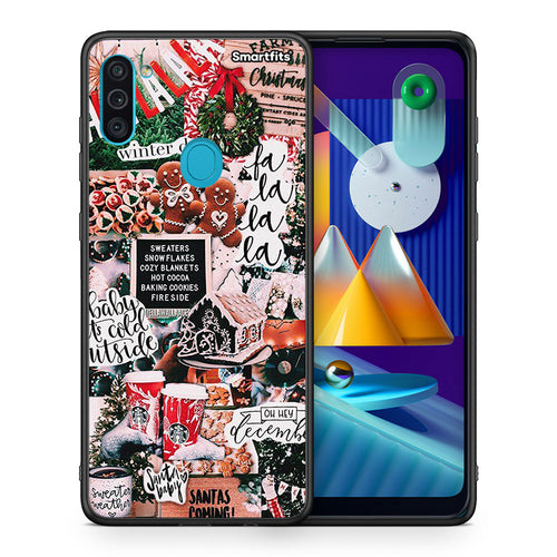 Θήκη Samsung A11/M11 Xmas Habbits από τη Smartfits με σχέδιο στο πίσω μέρος και μαύρο περίβλημα | Samsung A11/M11 Xmas Habbits case with colorful back and black bezels