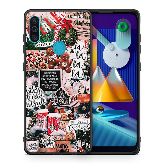 Θήκη Samsung A11/M11 Xmas Habbits από τη Smartfits με σχέδιο στο πίσω μέρος και μαύρο περίβλημα | Samsung A11/M11 Xmas Habbits case with colorful back and black bezels