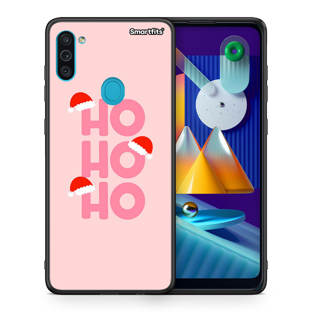 Θήκη Samsung A11/M11 Xmas Ho Ho Ho από τη Smartfits με σχέδιο στο πίσω μέρος και μαύρο περίβλημα | Samsung A11/M11 Xmas Ho Ho Ho case with colorful back and black bezels