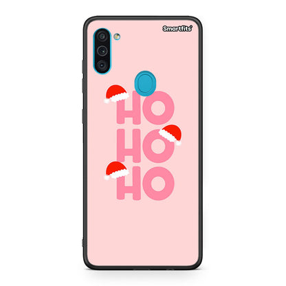 Samsung A11/M11 Xmas Ho Ho Ho θήκη από τη Smartfits με σχέδιο στο πίσω μέρος και μαύρο περίβλημα | Smartphone case with colorful back and black bezels by Smartfits